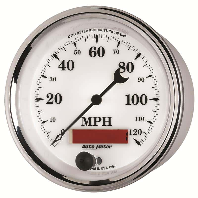 AutoMeter — AutoMeter Gauge Speedometer 3-3/8in. 120MPH Elec. Prog. W/ Lcd Odo Old Tyme Wht II
3-3/8" SPEEDO, 120 M - view 3