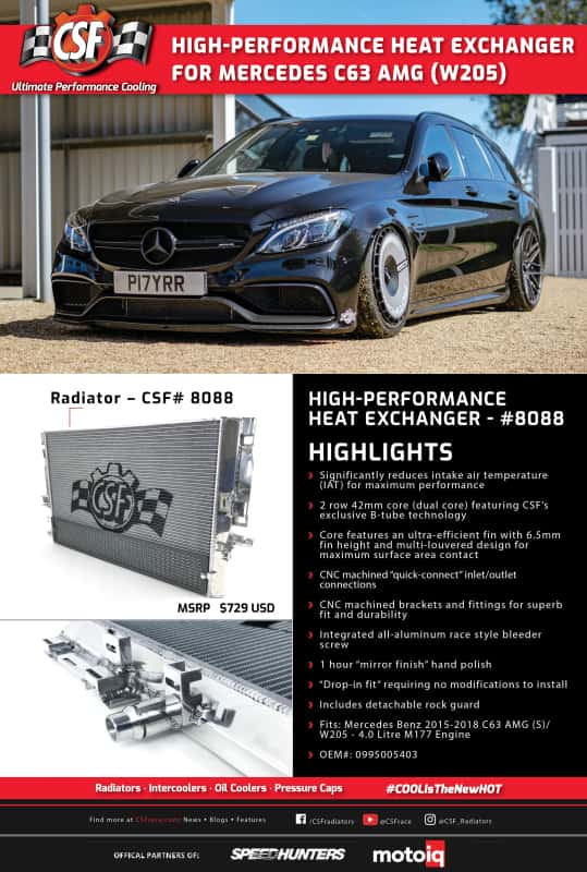 CSF — CSF 2015+ Mercedes Benz C63 AMG (W205) Front Mount Heat Exchanger w/Rock Guard
CSF Heat Exchanger - view 5