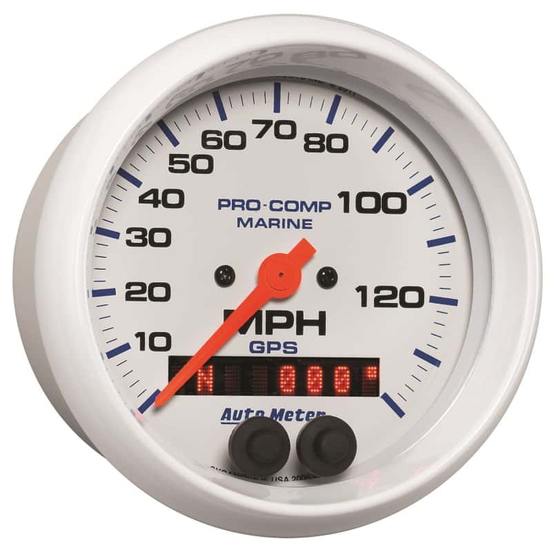 AutoMeter — Autometer Gauge GPS Speedometer 3-3/8in 140 MPH Marine White Gauge
3.4" SPD GPS 140 MW - view 6