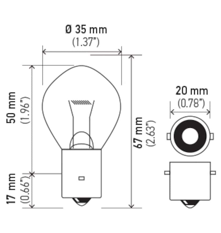 Hella — Hella Bulb 660 12V 60W Ba20S B11
660 Incan Bulb - view 8