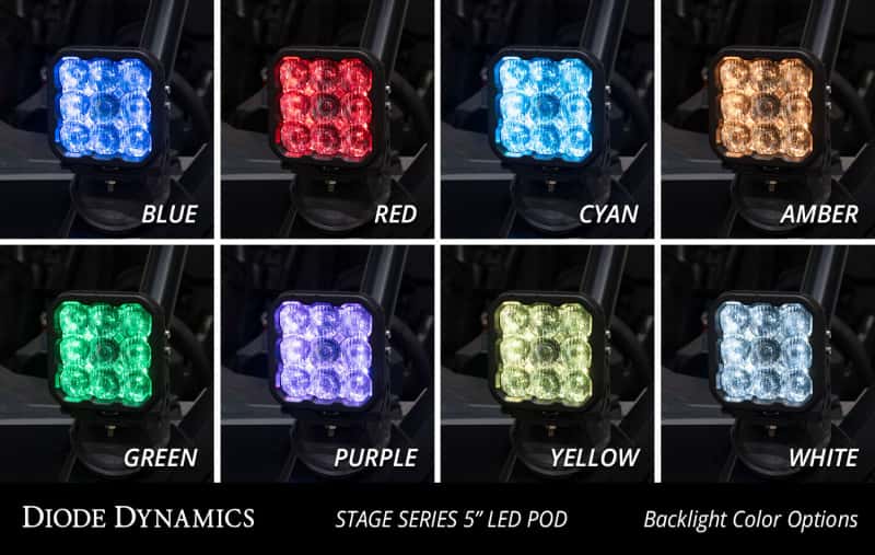 Diode Dynamics — Diode Dynamics 14-18 Polaris RZR XP Stage Series SS5 A-Pillar Pod Kit - Sport White Combo - view 6