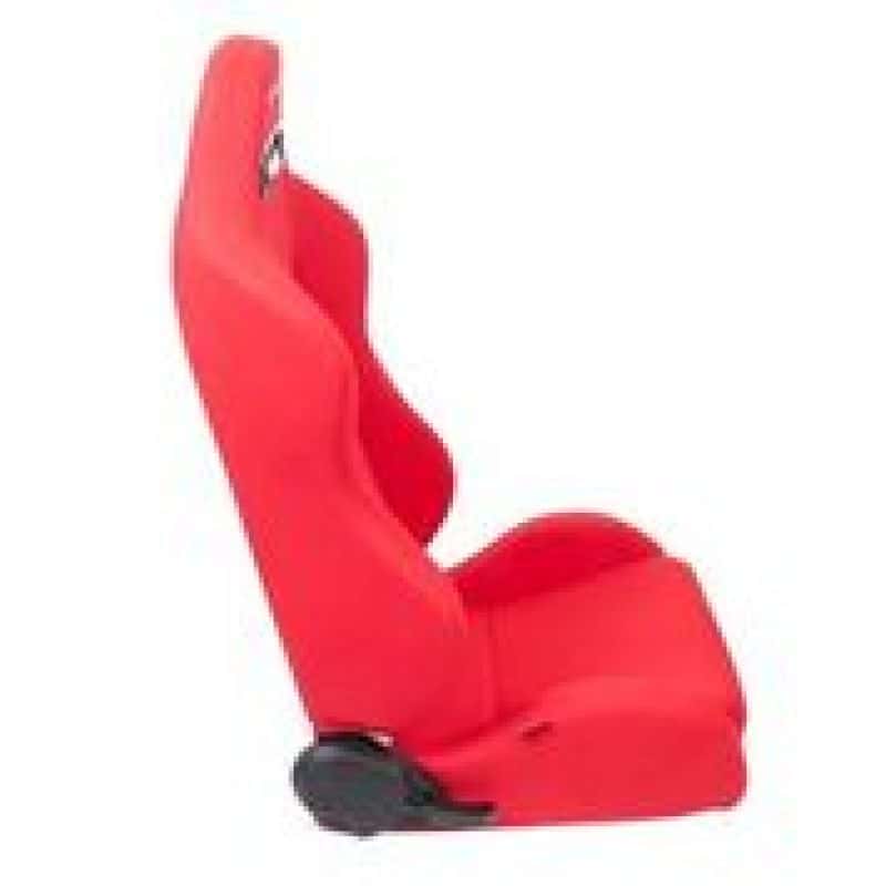 NRG — NRG Sport Seats (Pair) Type-R Cloth w/NRG Logo - Red w/Red Stitch - view 3