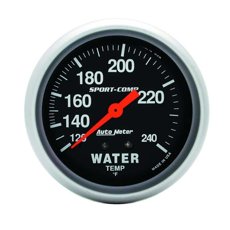 AutoMeter — Autometer Sport-Comp 2 5/8in 120-240 F Mechanical Water Temp Gauge
2-5/8" WATER TEMP, 1 - view 2