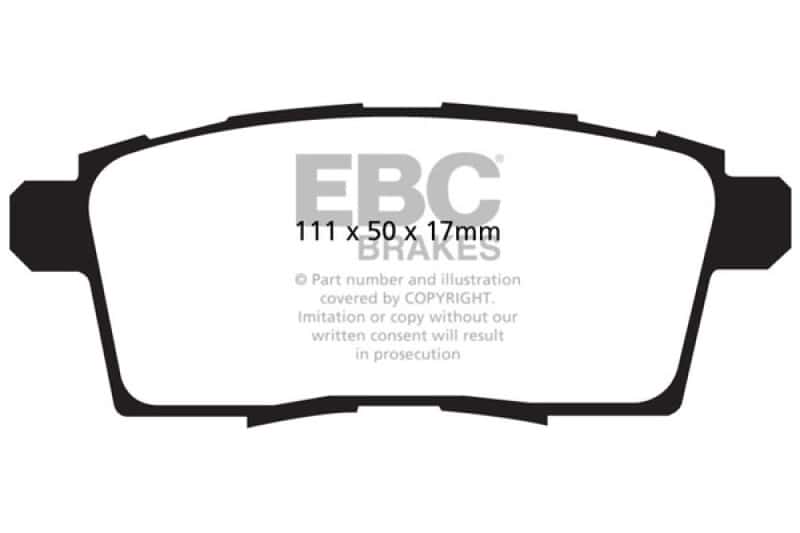 EBC — EBC 06-08 Ford Edge 3.5 2WD Greenstuff Rear Brake Pads
Disc Brake Pad - view 1