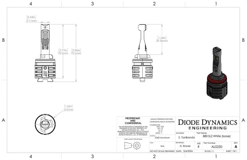 Diode Dynamics — Diode Dynamics 880/881 Yellow SL2 LED Bulb (one) - view 3