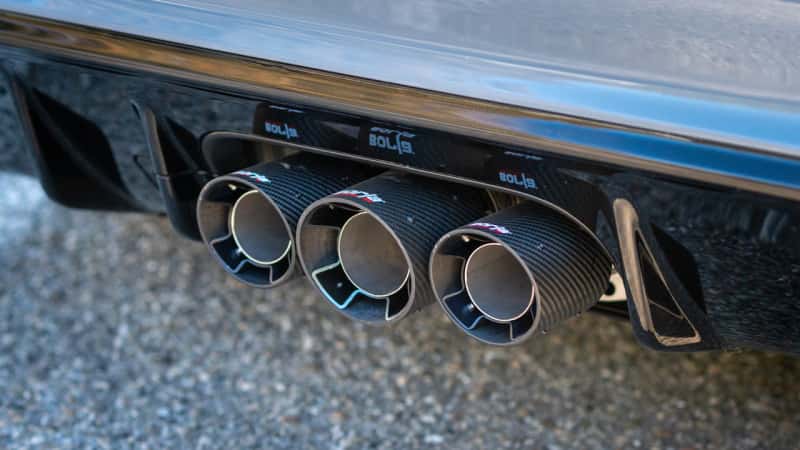 Borla — Borla 2023 Honda Civic Type R MT ATAK Catback Exhaust w/ 4in Black Anodized Carbon Fiber Tips
Cat-Back System - view 4