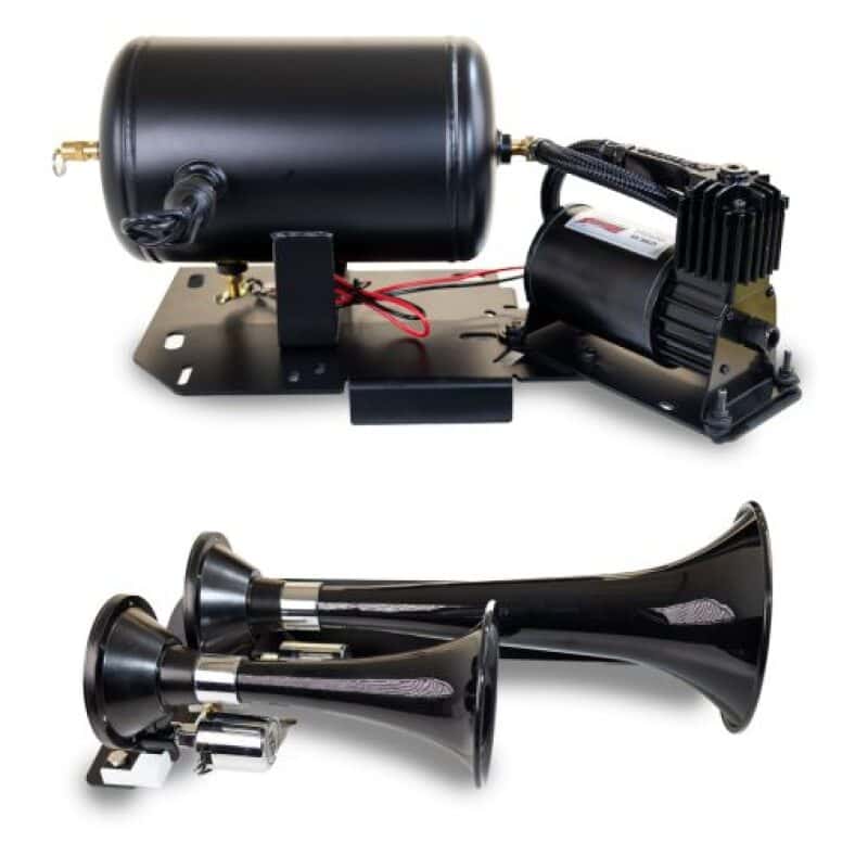 Kleinn Air Horns — Kleinn 07-18 Chevrolet Silverado Avalanche Onboard Air System w/220 Horns
Onboard Air w/ Horns - view 1