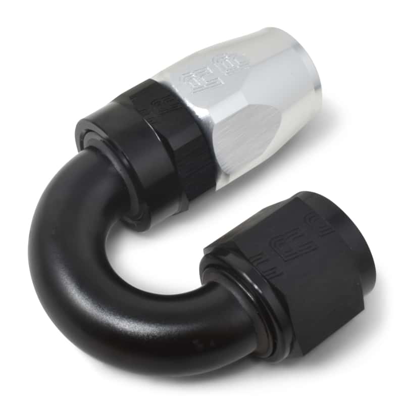 Russell — Russell Performance -6 AN Black/Silver 180 Degree Tight Radius Full Flow Swivel Hose End
Hose Fitting - view 5