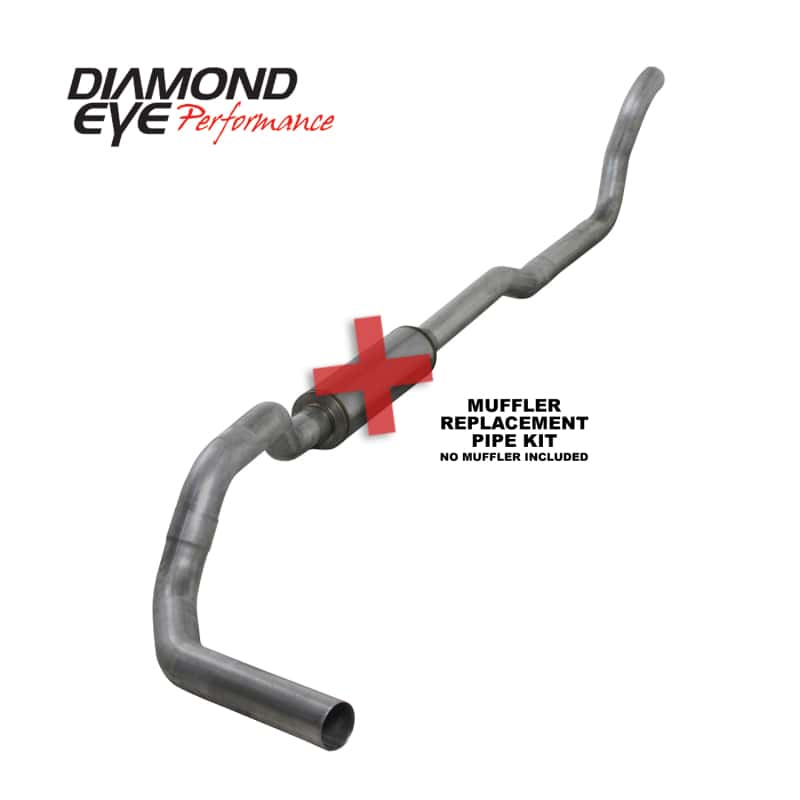 Diamond Eye Performance — Diamond Eye KIT 4in TB MFLR RPLCMENT PIPE SGL AL: 2-WHEEL DRIVE ONLY 89-93 DODGE CUMMINS 5.9L
KIT; 4in.; TB MRP SG - view 2