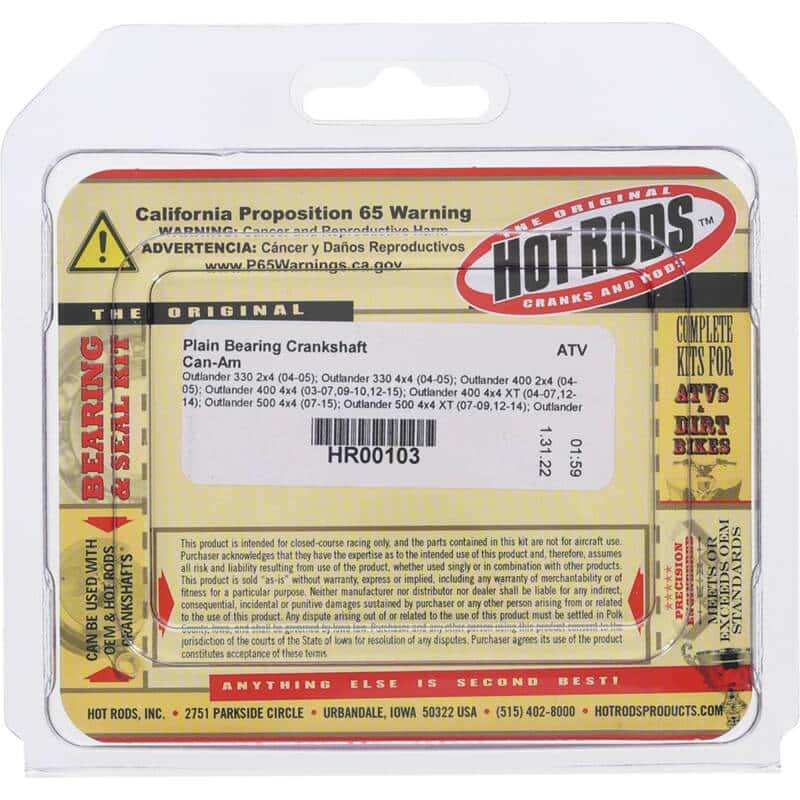 Hot Rods — Hot Rods 03-07/09-10/12-15 Can-Am Outlander 400 4x4 400cc Plain Bearing Crankshaft - view 4
