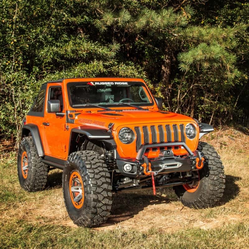 Rugged Ridge — Rugged Ridge 18-22 Jeep Wrangler JL/JT Grille Arcus Front Bumper Stamped Steel Overrider Bar
OFFROAD_BUMPERS
Bumper- Front - view 6