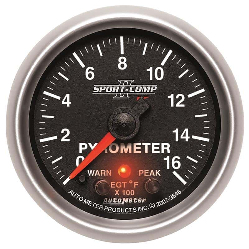 AutoMeter — Autometer Sport-Comp II Full Sweep Electronic 0-1600 Deg F EGT/Pyrometer Peak & Warn w/ Elec Control
2-1/16" PYROMETER KI - view 2