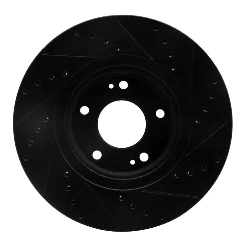 R1 Concepts — R1 10-13 Hyundai Santa Fe Front Left Drilled & Slotted Black Brake Rotor
R1 Brake Rotor Drill - view 5