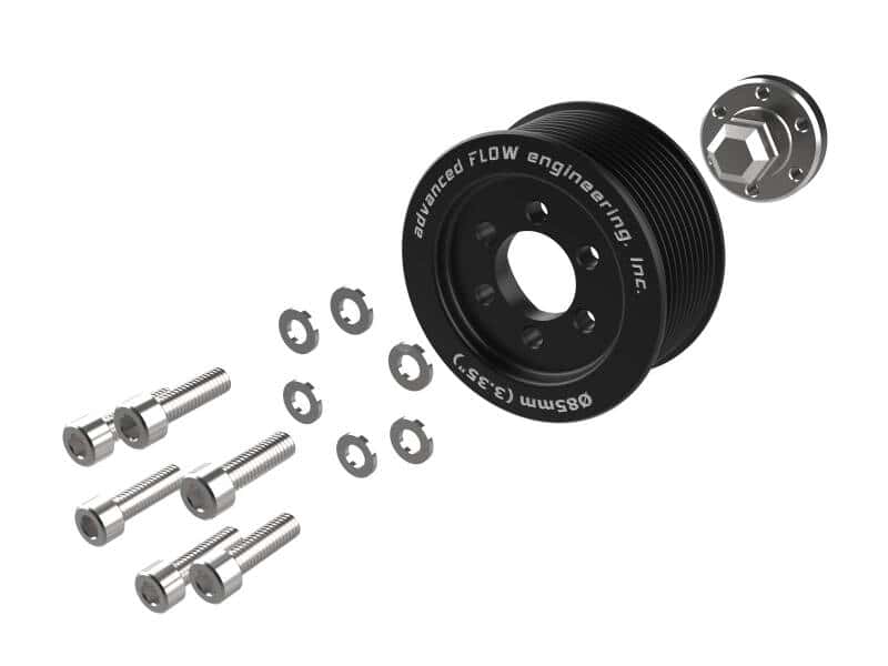 aFe — aFe 15-23 Dodge Challenger / 15-23 Dodge Charger SRT Hellcat 3.35in Supercharger Power Pulley Kit
Billet Power Pulley - view 2