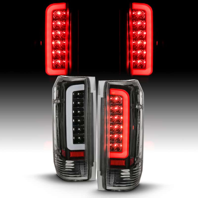 ANZO — ANZO 1987-1996 Ford F-150 LED Taillights Black Housing Clear Lens (Pair) - view 15