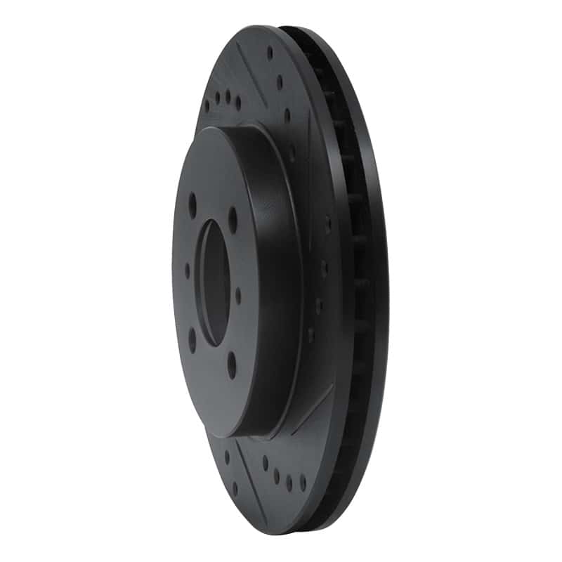 R1 Concepts — R1 98-07 Mitsubishi Lancer Front Right Drilled & Slotted Black Brake Rotor
R1 Brake Rotor Drill - view 2