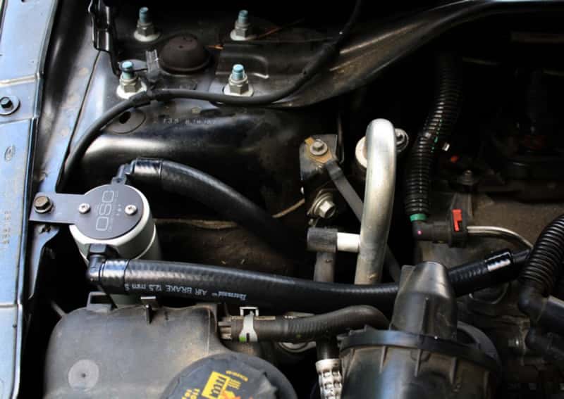 J&L — J&L 10-18 Ford Taurus Sho EcoBoost V6 Passenger Side Oil Separator 3.0 - Clear Anodized
Oil Separator - view 1