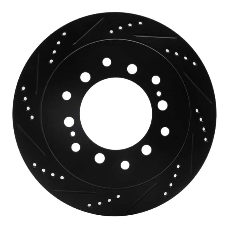R1 Concepts — R1 01-09 Lexus GX470 Rear Left Drilled & Slotted Black Brake Rotor
R1 Brake Rotor Drill - view 1