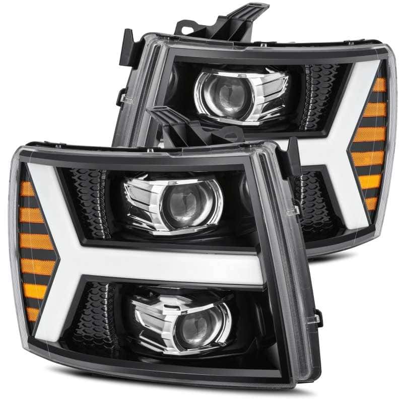 AlphaRex — AlphaRex 07-13 Chevy 1500HD PRO-Series Proj Headlight Plank Style Gloss Blk w/Activ Light/Seq Signal
Projector Headlights - view 1