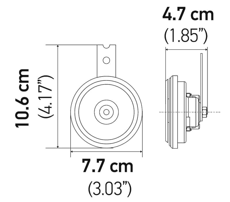 Hella — Hella Horn Kit Bx Blk Disc 77Mm 12V Univ - view 6