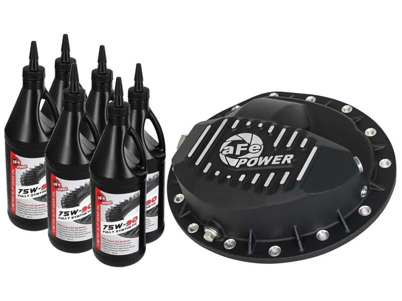 aFe — AFE Rear Differential Cover Black w/Machined Fins Nissan Titan XD 16-19 - w/Oil
Differential Cover - view 1