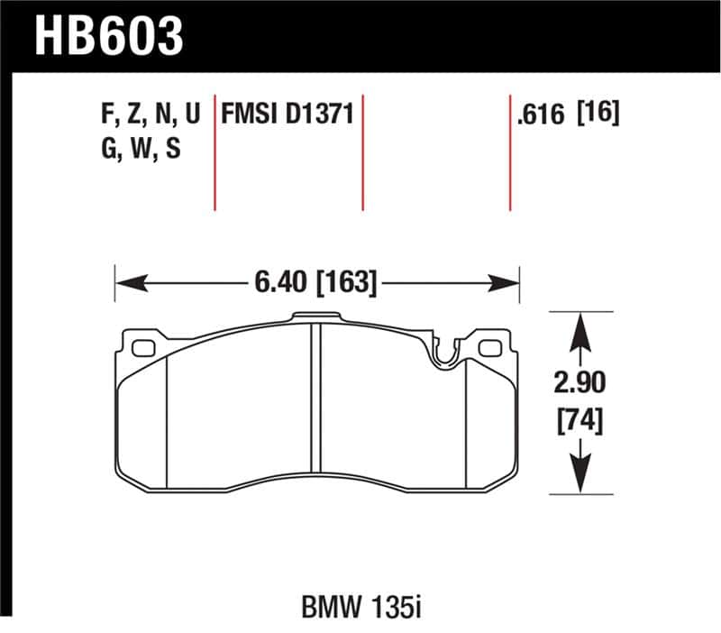 Hawk Performance — Hawk BMW 135i HPS Street Front Brake Pads
Disc Brake Pad - view 1