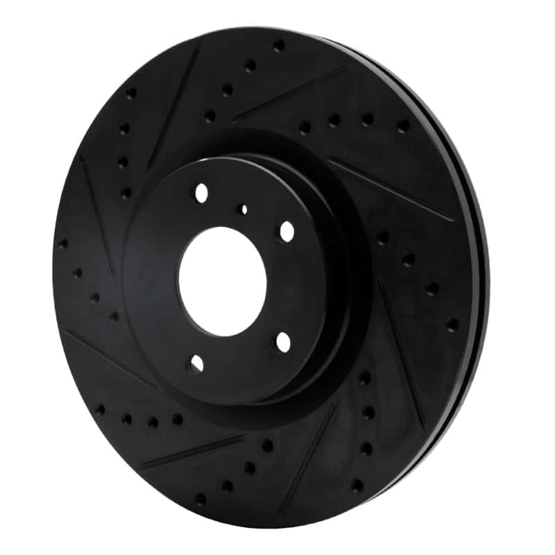 R1 Concepts — R1 03-23 Infiniti EX35 Front Left Drilled & Slotted Black Brake Rotor
R1 Brake Rotor Drill - view 2