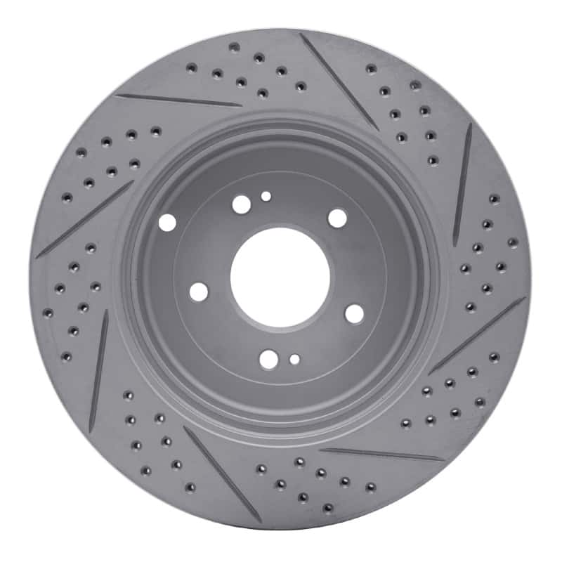 R1 Concepts — R1 10-16 Hyundai Genesis Coupe Rear Left Drilled & Slotted Geo-Carbon Rotor - view 5