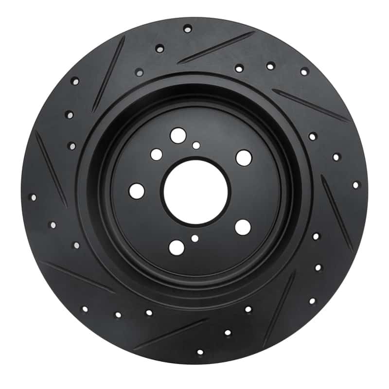 R1 Concepts — R1 08-13 Toyota Highlander Rear Right Drilled & Slotted Black Brake Rotor
R1 Brake Rotor Drill - view 5
