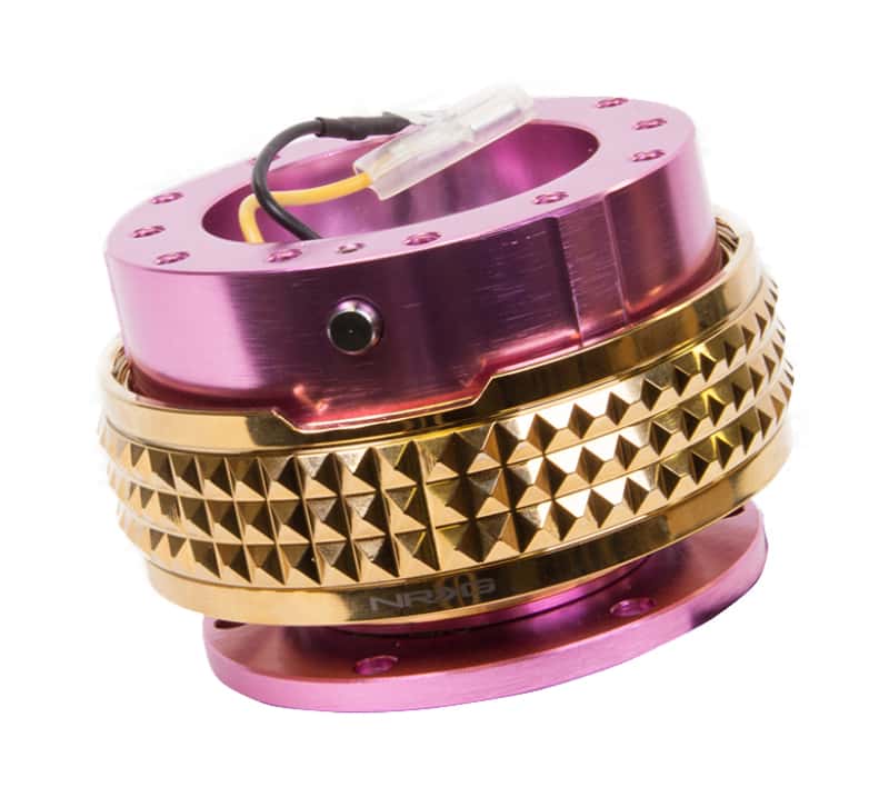 NRG — NRG Quick Release Kit - Pyramid Edition - Pink Body / Chrome Gold Pyramid Ring - view 1