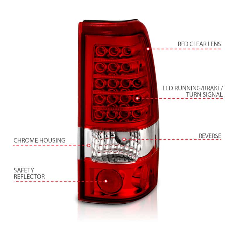 ANZO — ANZO 1999-2007 Chevrolet Silverado 1500 LED Taillights Red/Clear
TailLightSet - view 6