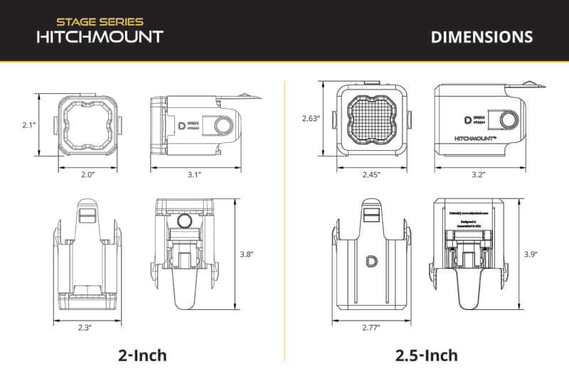 Diode Dynamics — Diode Dynamics 23-24 Chevrolet Colorado Hitch Mount LED Pod Reverse Kit C1 - view 9