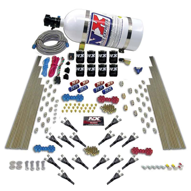 Nitrous Express — Nitrous Express Shark Dual Stage/Gas 16 Nozzles 8 Solenoids Nitrous Kit (200-1200HP) w/10lb Bottle
Injection System Kit
N2OSys - view 2