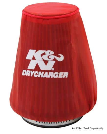 K&N Engineering — K&N Red Drycharger 5.25in x 3in Round Tapered Air Filter Wrap - view 2