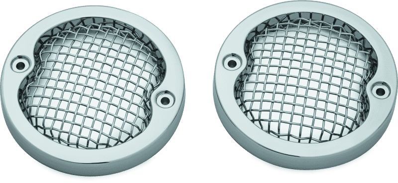 Kuryakyn — Kuryakyn Mesh Turn Signal Bezels 3-1/4in Chrome - view 1