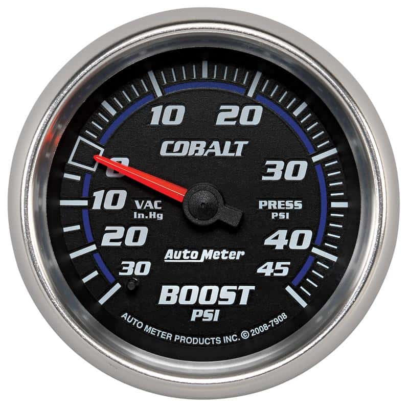 AutoMeter — AutoMeter Gauge Vac/Boost 2-5/8in. 30Inhg-45PSI Mechanical Cobalt
GA 2.6" BST 45PSI CB - view 2