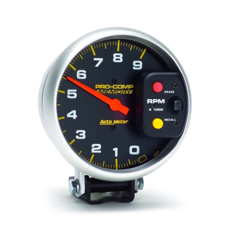 AutoMeter — Autometer Pro-Comp 5in / 0-9K RPM / Pedestal w/Peak Memory Tachometer
5" TACH, 9,000 RPM, - view 6