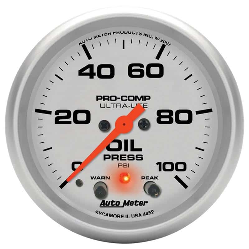 AutoMeter — Autometer Ultra-Lite 66.7mm Oil Press 2 5/8in 100PSI Digital Stepper Motor w/ Peak & Warning Light
2-5/8" OIL PRESS, 0- - view 2