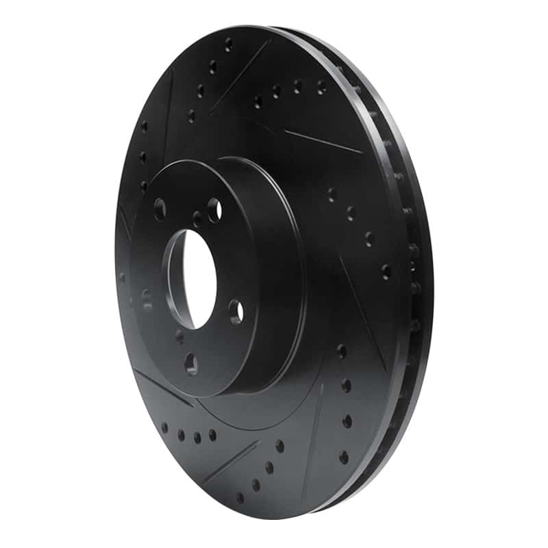 R1 Concepts — R1 01-08 Saab 9-2X Front Left Drilled & Slotted Black Brake Rotor
R1 Brake Rotor Drill - view 2