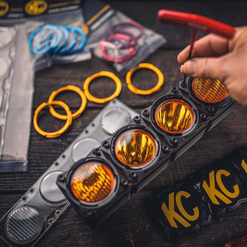 KC HiLiTES — KC HiLiTES FLEX ERA LED Performance Yellow Combo Lens for Light Bars - view 4