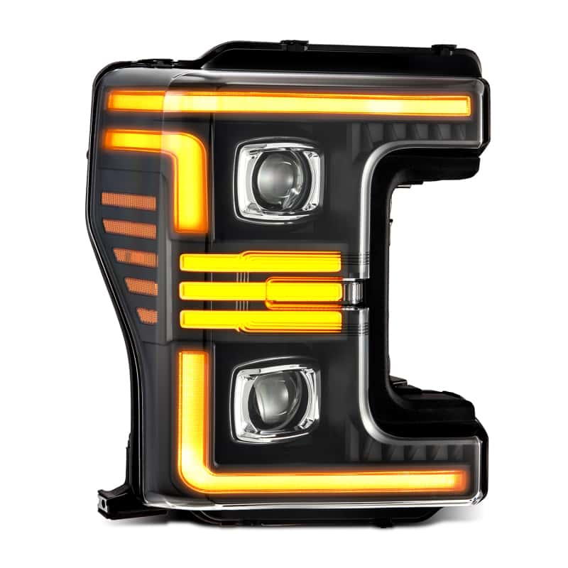 AlphaRex — AlphaRex 17-19 Ford F-250/350/450/550  Super Duty PRO-Series Proj Headlights Black w/SeqSig & DRL
Projector Headlights - view 2