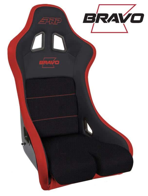 PRP Seats — PRP Bravo Composite Seat- Black/Red (PRP Red Outline/Bravo Red- Red Stitching) - view 2