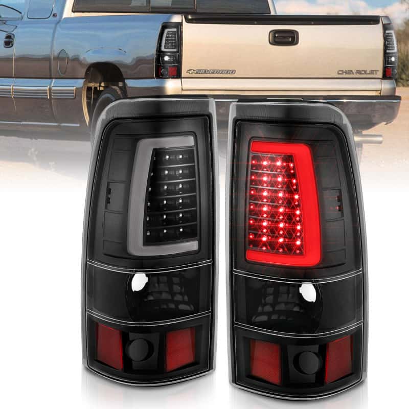 ANZO — ANZO 2003-2006 Chevy Silverado 1500 LED Taillights Plank Style Black w/Clear Lens - view 2