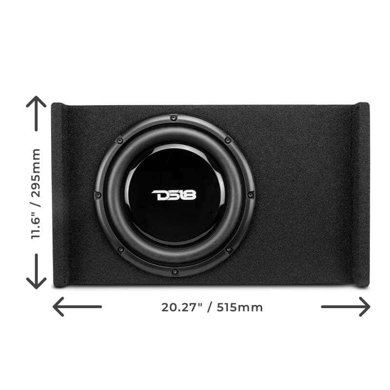 DS18 — DS18 Single 10in Shallow Subwoofer and Enclosure 300 Watts RMS Downfiring Sealed Black Carpet - view 6