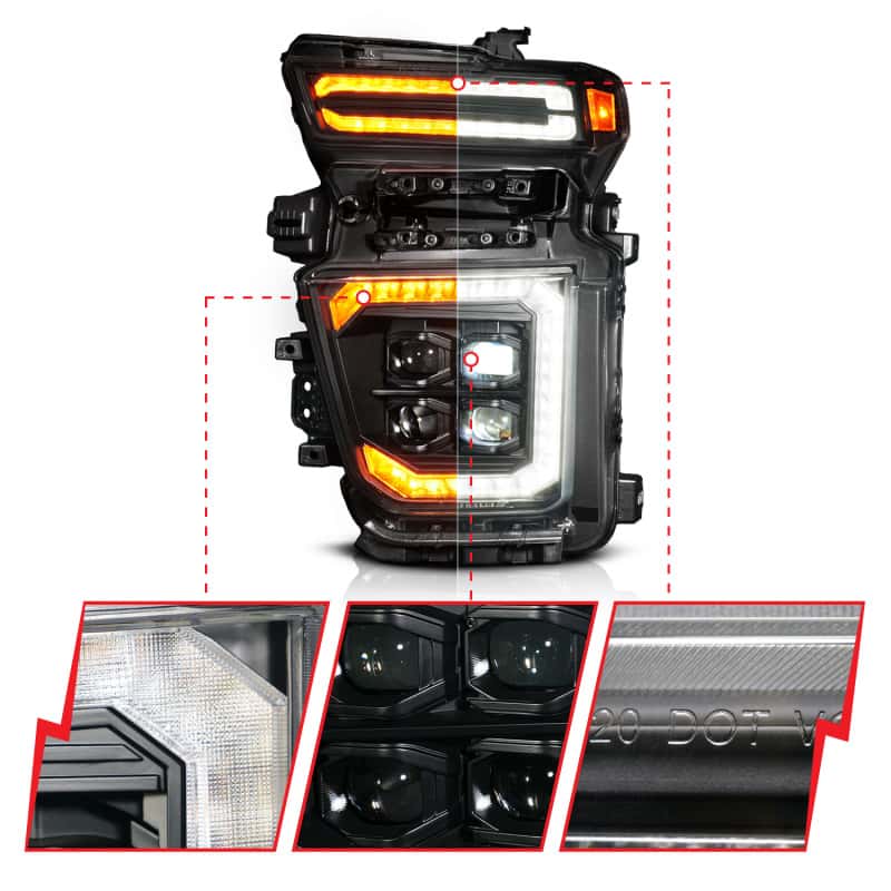 ANZO — ANZO Z-Series 20-23 Chevy Silverado 2500/3500 Z-Series Full LED Proj Headlights Black - Driver Side - view 2