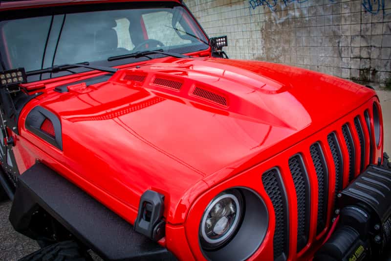 DV8 Offroad — DV8 Offroad 18+ Jeep JL Heat Dispersion Hood - Primer Black
Hood - view 11