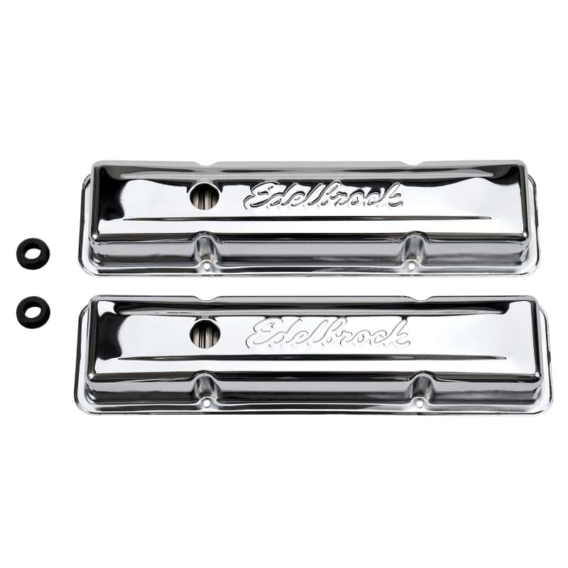 Edelbrock — Edelbrock Valve Cover Signature Series Chevrolet 1959-1986 262-400 CI V8 Low Chrome
CHROME/PRO-FLO - view 3