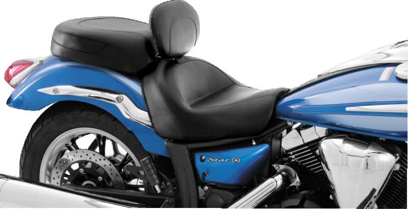 Mustang Motorcycle — Mustang 09-17 Yamaha V-Star 950, 950 Tourer Std Touring 2PC Seat w/Driver Backrest - Black - view 2
