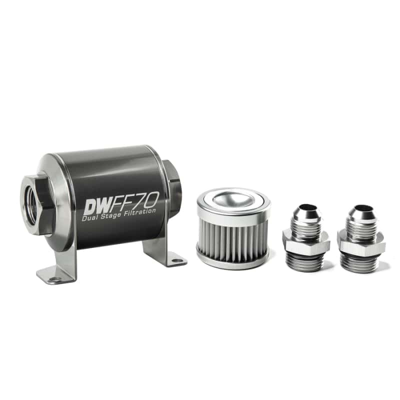 DeatschWerks — DeatschWerks Stainless Steel 8AN 10 Micron Universal Inline Fuel Filter Housing Kit (70mm)
Filtration - view 2