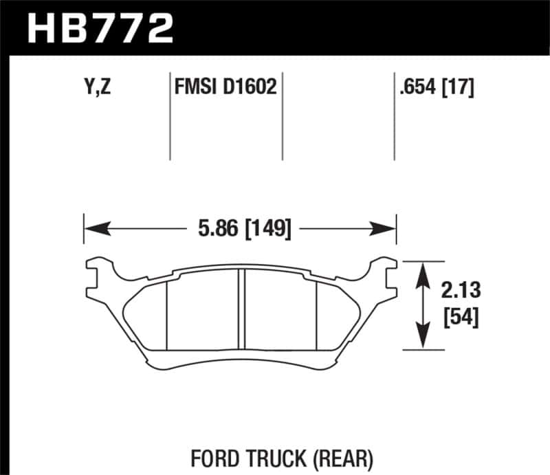 Hawk Performance — Hawk 2012-2016 Ford F-150 / Full-Size Trucks and SUV - LTS Street Brake Pads
Disc Brake Pad - view 1